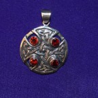 Garnat Celtic Knot Silver Pendant